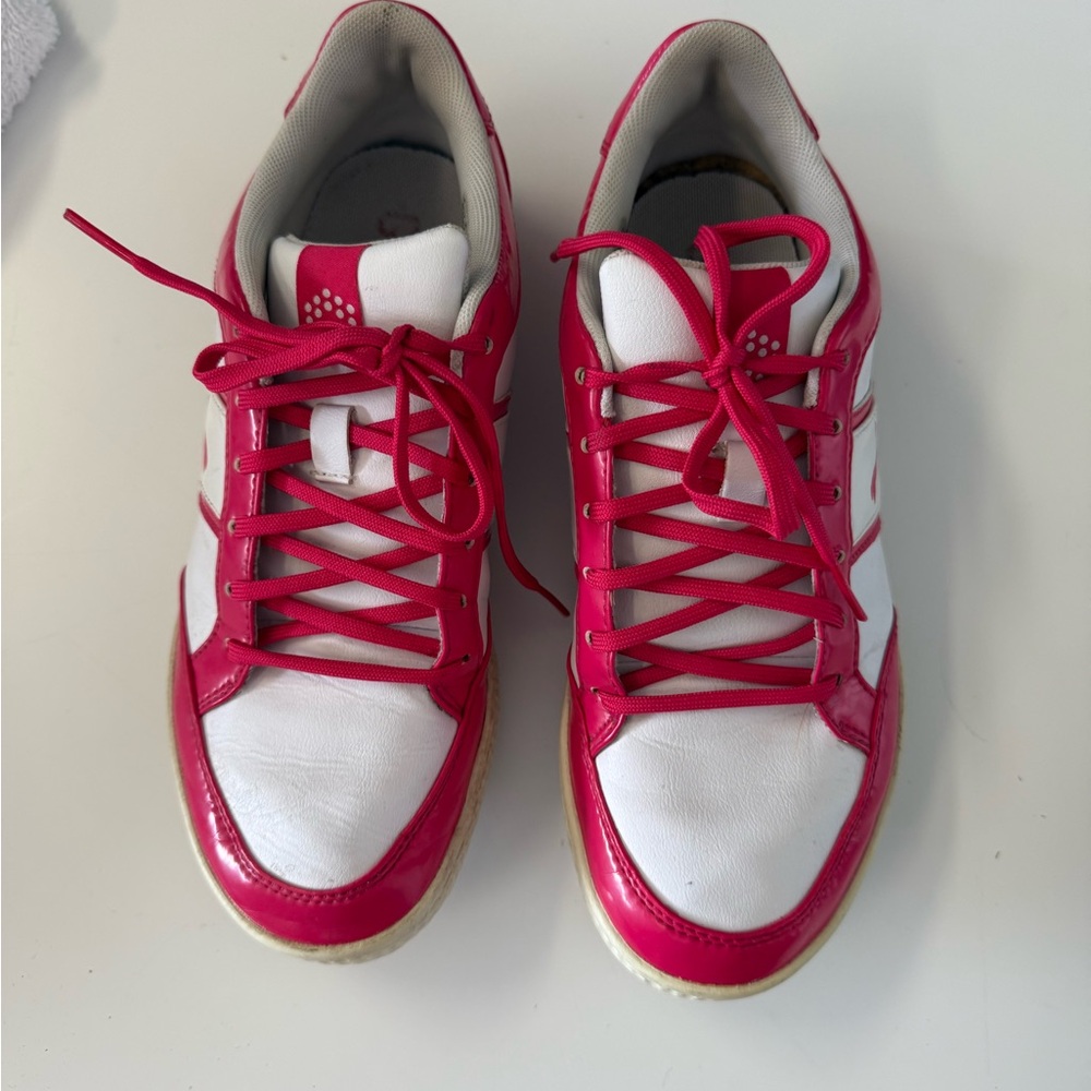 Puma Women's golf cleats Vibrant Pink and White Sneakers - size 5
